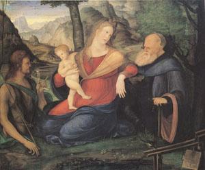 Jacopo de Barbari The Virgin and child Between John the Baptist and Anthony Abbot (mk05) China oil painting art